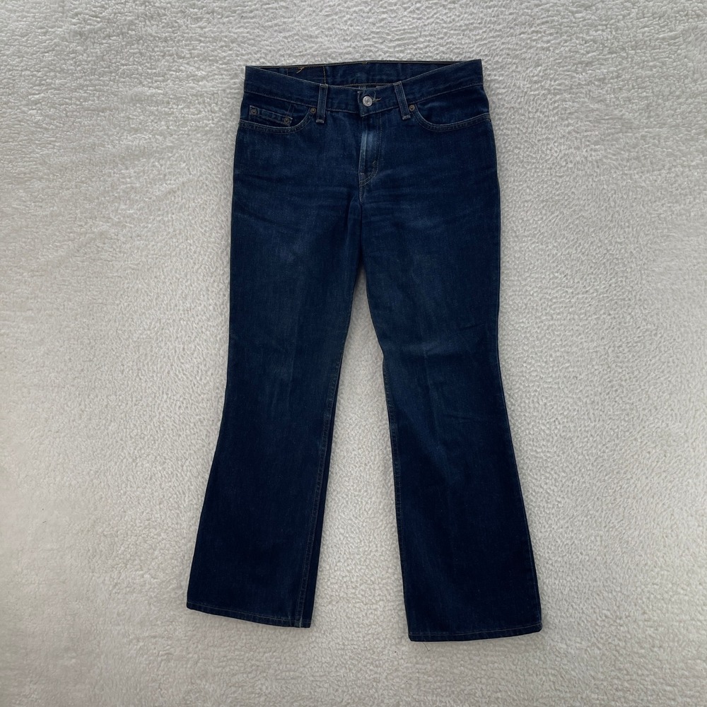 VTG Levis 518 Jeans Women 7 Junior 32x31 Blue Superlow Bootcut Dark Wash Boho